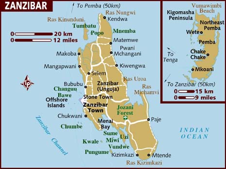 Zanzibar Guide Map
